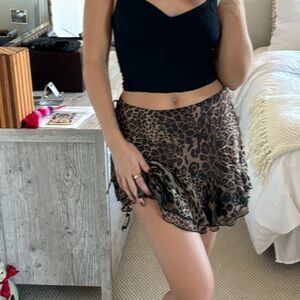 Princess Polly Brown Leopard Mini Skirt